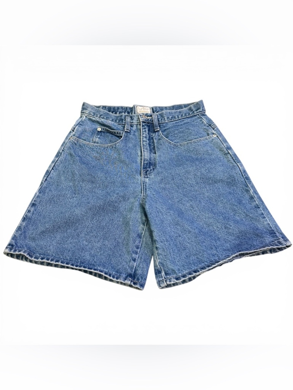 Vintage 90s Long Denim Shorts Classic High-Rise Women’s